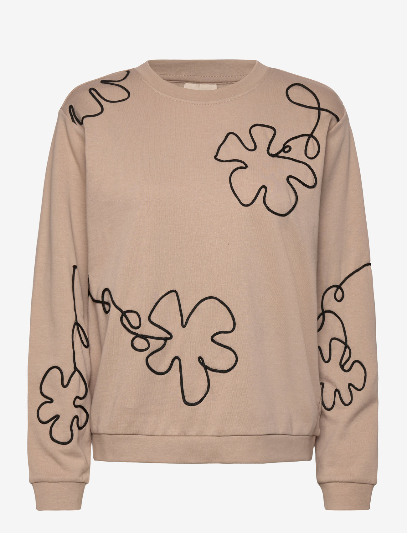 FREE/QUENT - Pullover from Freequent in a soft material. The pullover has a rounded neckline, - simply taupe w. black - 1