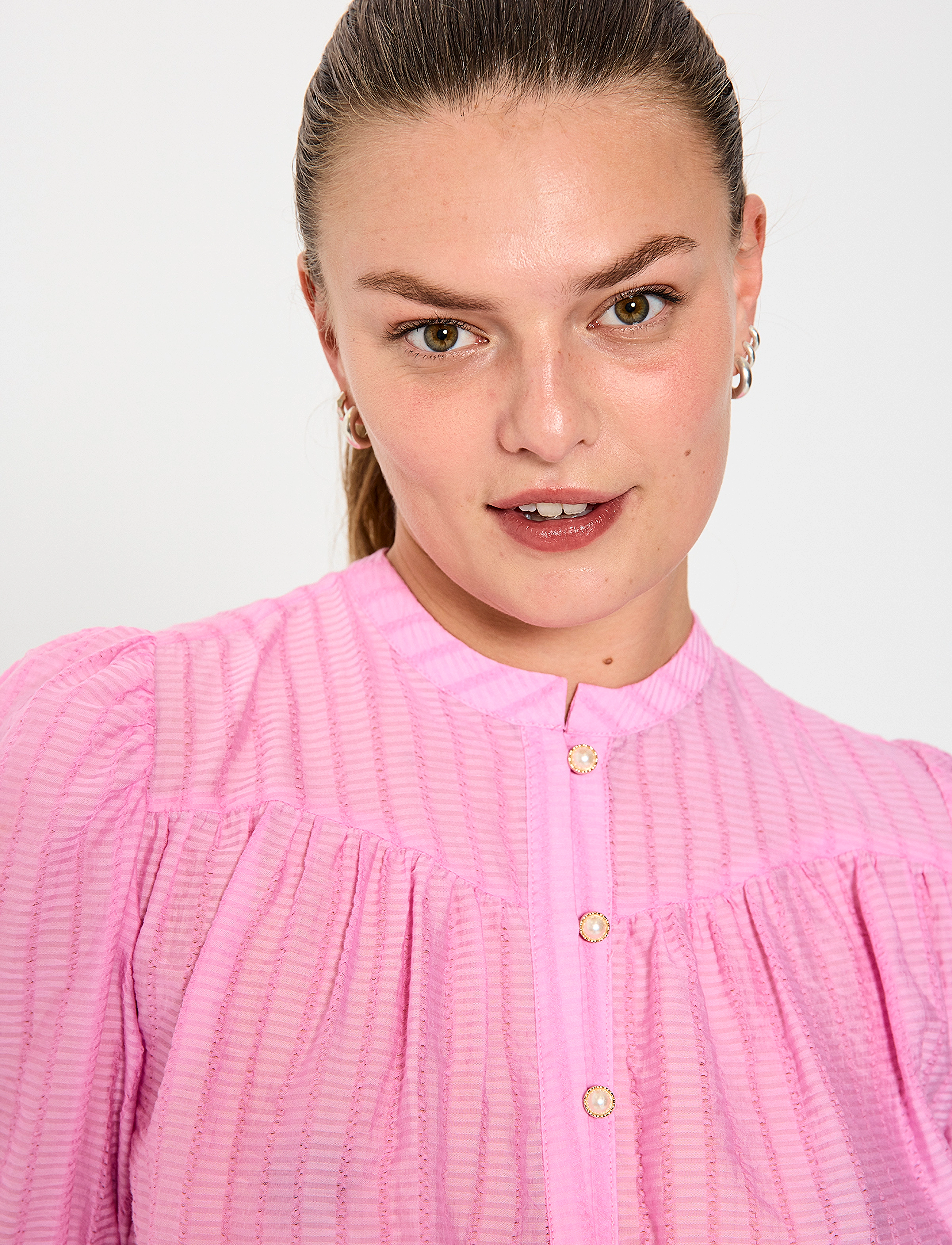 FREE/QUENT - FQEBELLA-BLOUSE - kurzämlige blusen - fuchsia pink - 3