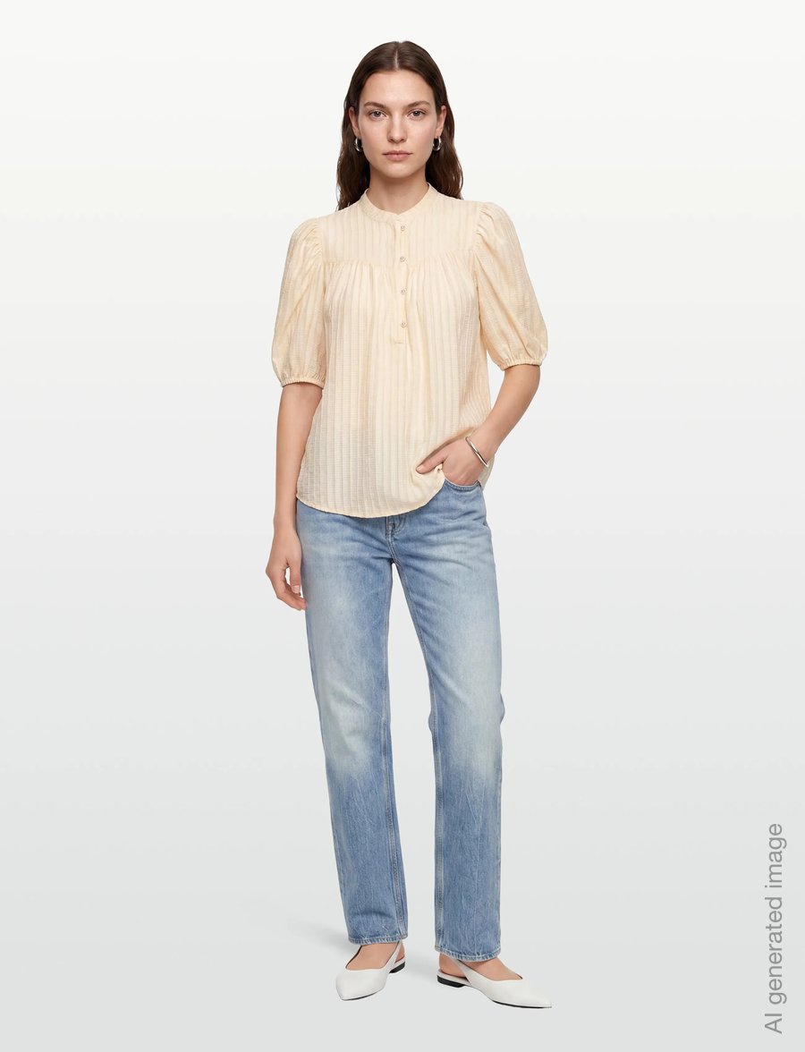 FREE/QUENT - FQEBELLA-BLOUSE - kortærmede bluser - moonbeam - 0