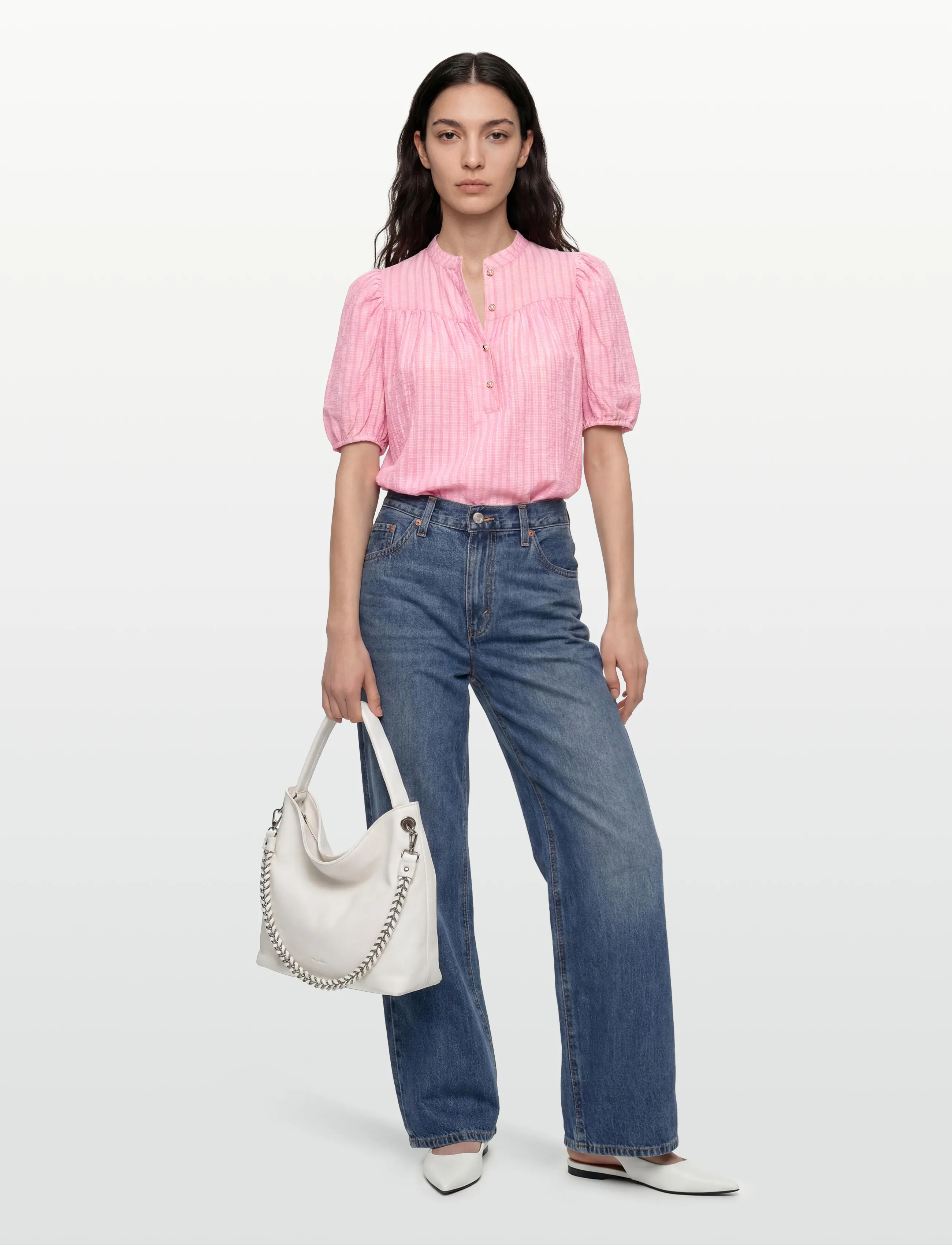 FREE/QUENT Fqebella-Blouse, Kvinder, Puffærme Bluse, Pink, Str: S