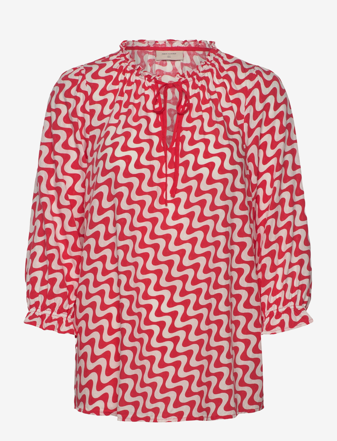 FREE/QUENT - Blouse - kurzämlige blusen - star off-white w. bittersweet - 0