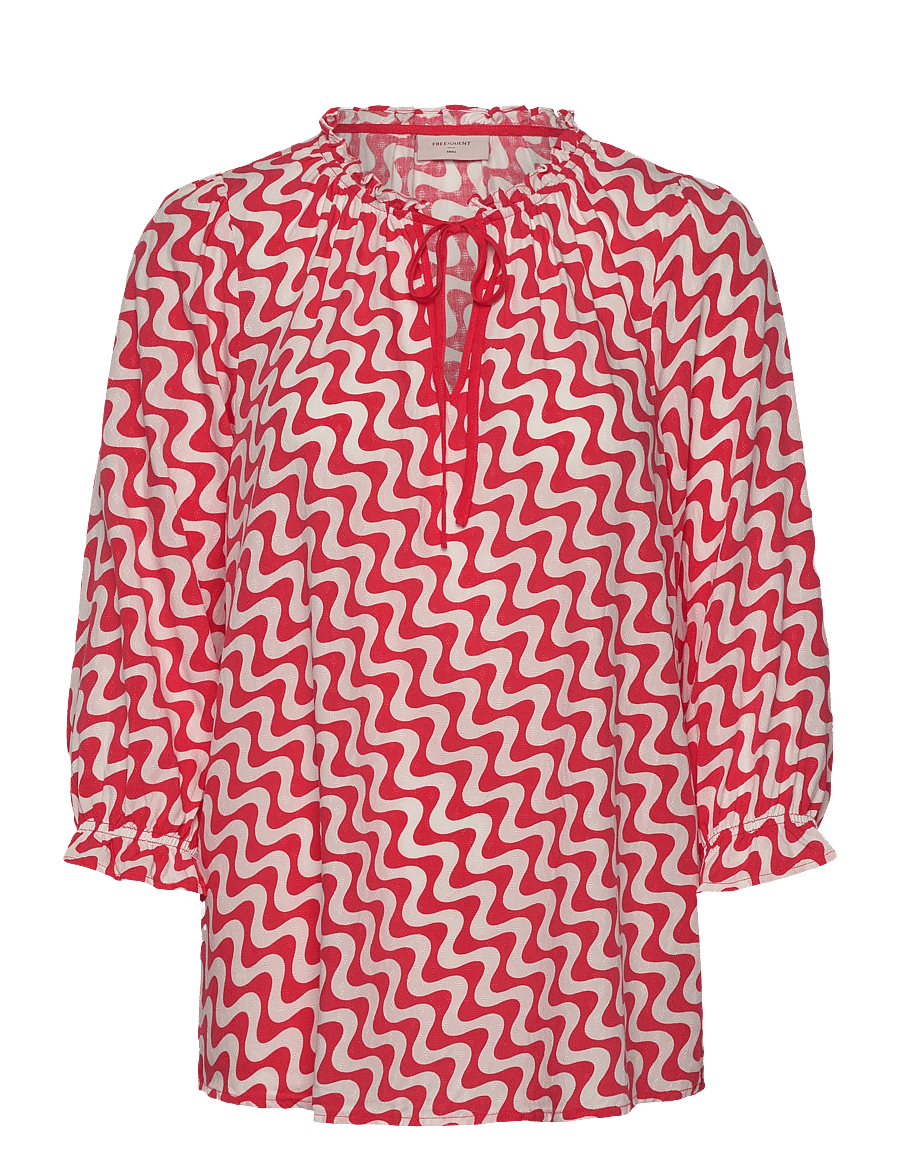 FREE/QUENT - Blouse - blusen mit dreiviertelärmel - star off-white w. bittersweet - 0