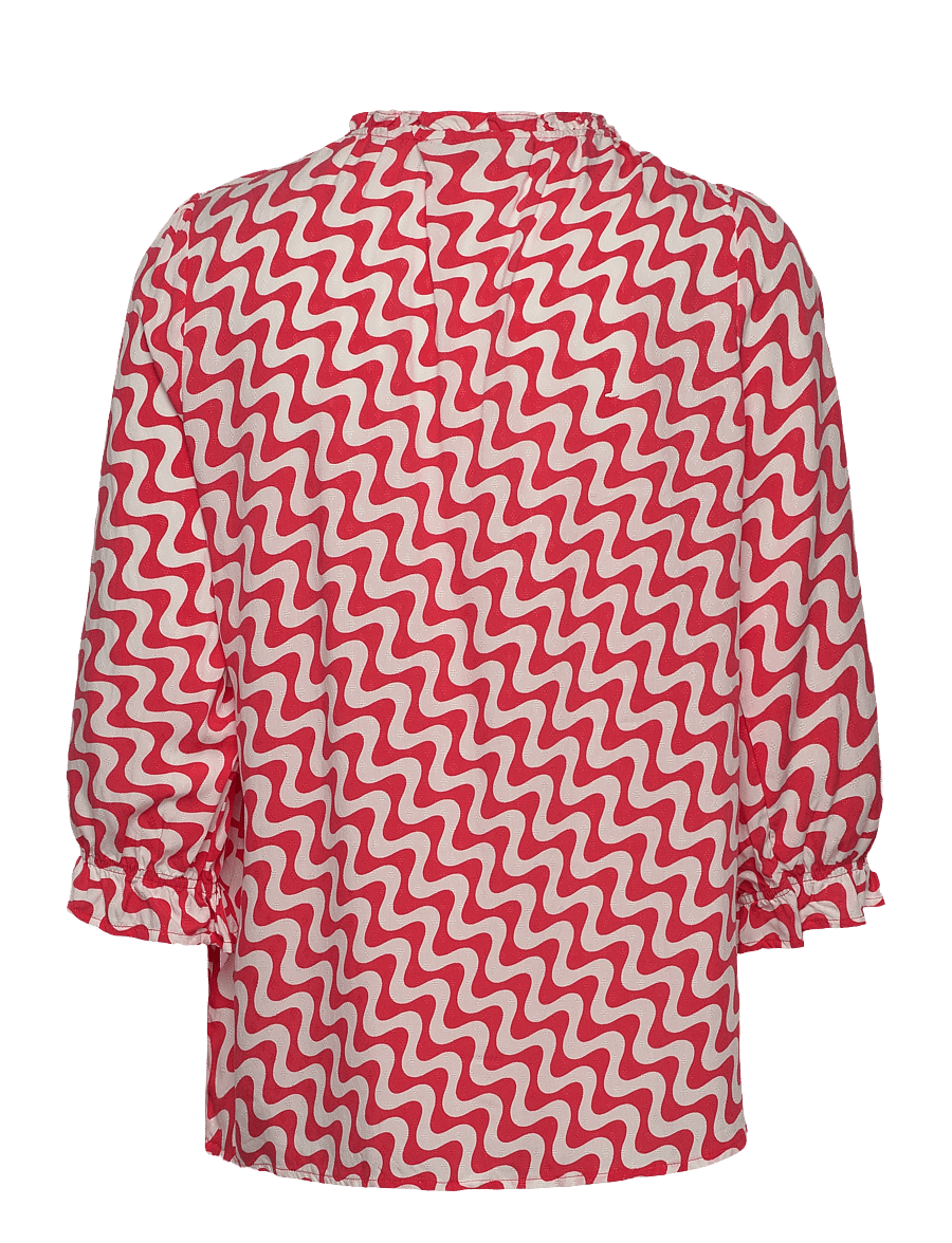 FREE/QUENT - Blouse - blusen mit dreiviertelärmel - star off-white w. bittersweet - 1