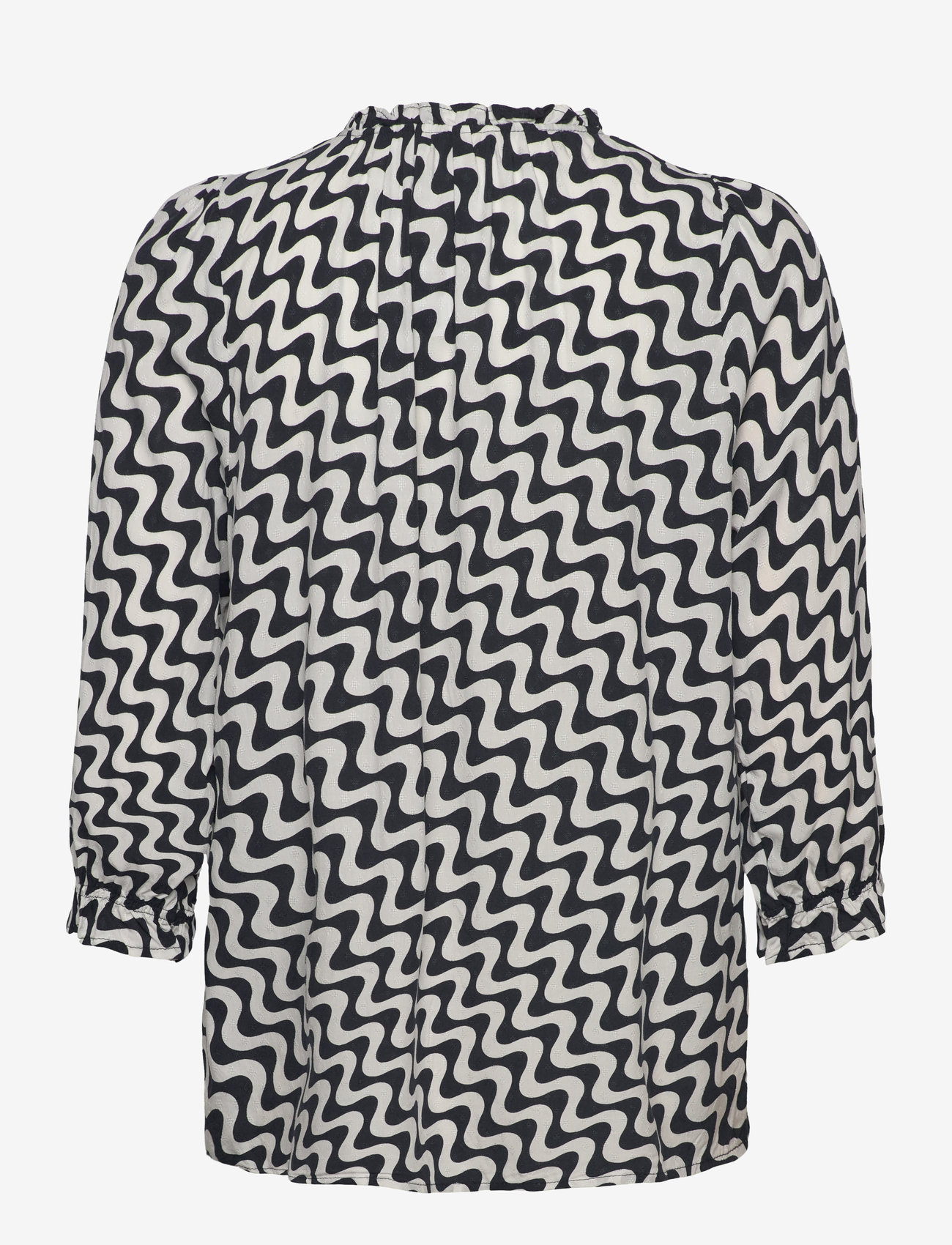 FREE/QUENT - Blouse - kurzämlige blusen - star off-white w. navy blazer - 2