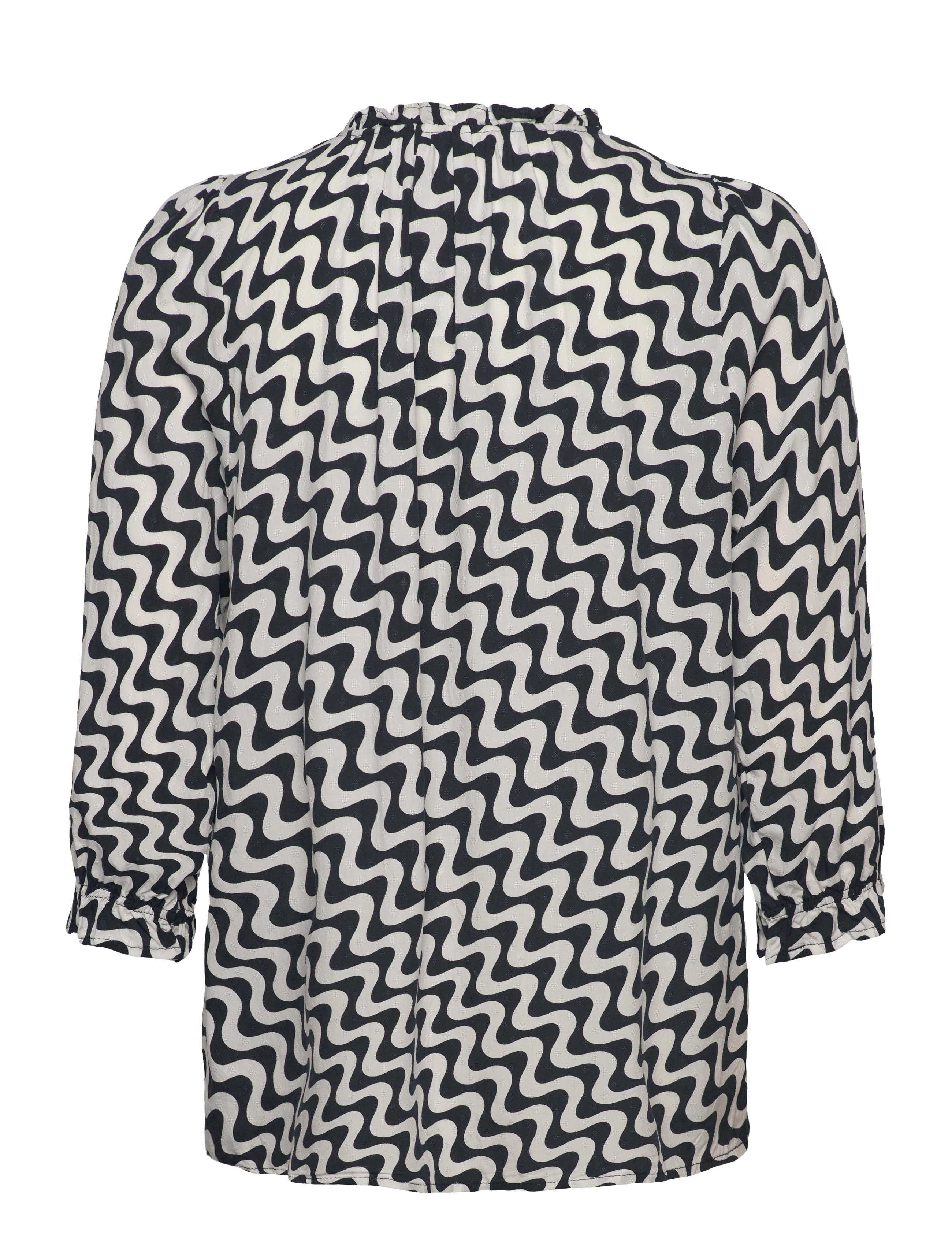 FREE/QUENT - Blouse - kortärmade blusar - star off-white w. navy blazer - 2