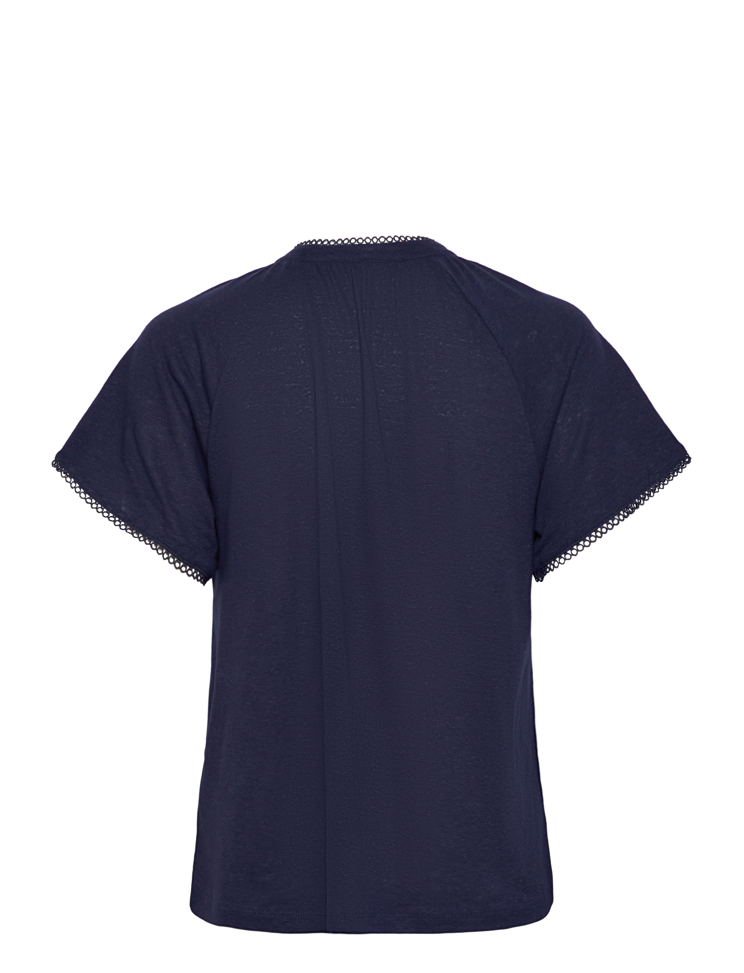 FREE/QUENT - T-shirt from Freequent in a soft linen material. The T-shirt has fine back pleat - navy blazer - 1