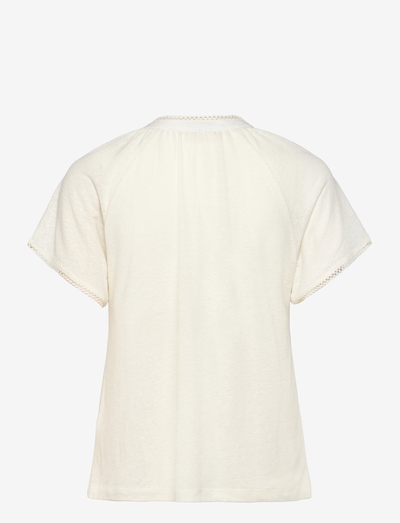 FREE/QUENT - T-shirt from Freequent in a soft linen material. The T-shirt has fine back pleat - t-shirts - star off-white - 1