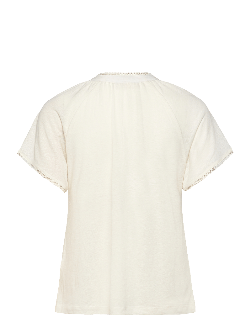 FREE/QUENT - T-shirt from Freequent in a soft linen material. The T-shirt has fine back pleat - star off-white - 1