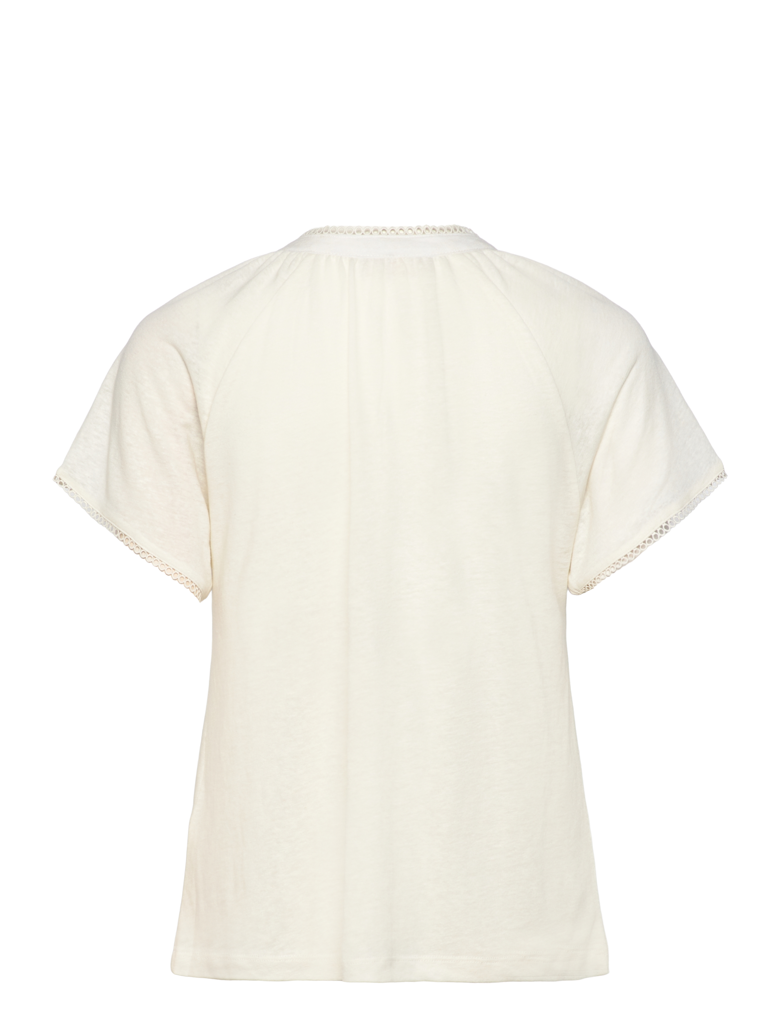 FREE/QUENT - T-shirt from Freequent in a soft linen material. The T-shirt has fine back pleat - t-shirts - star off-white - 1