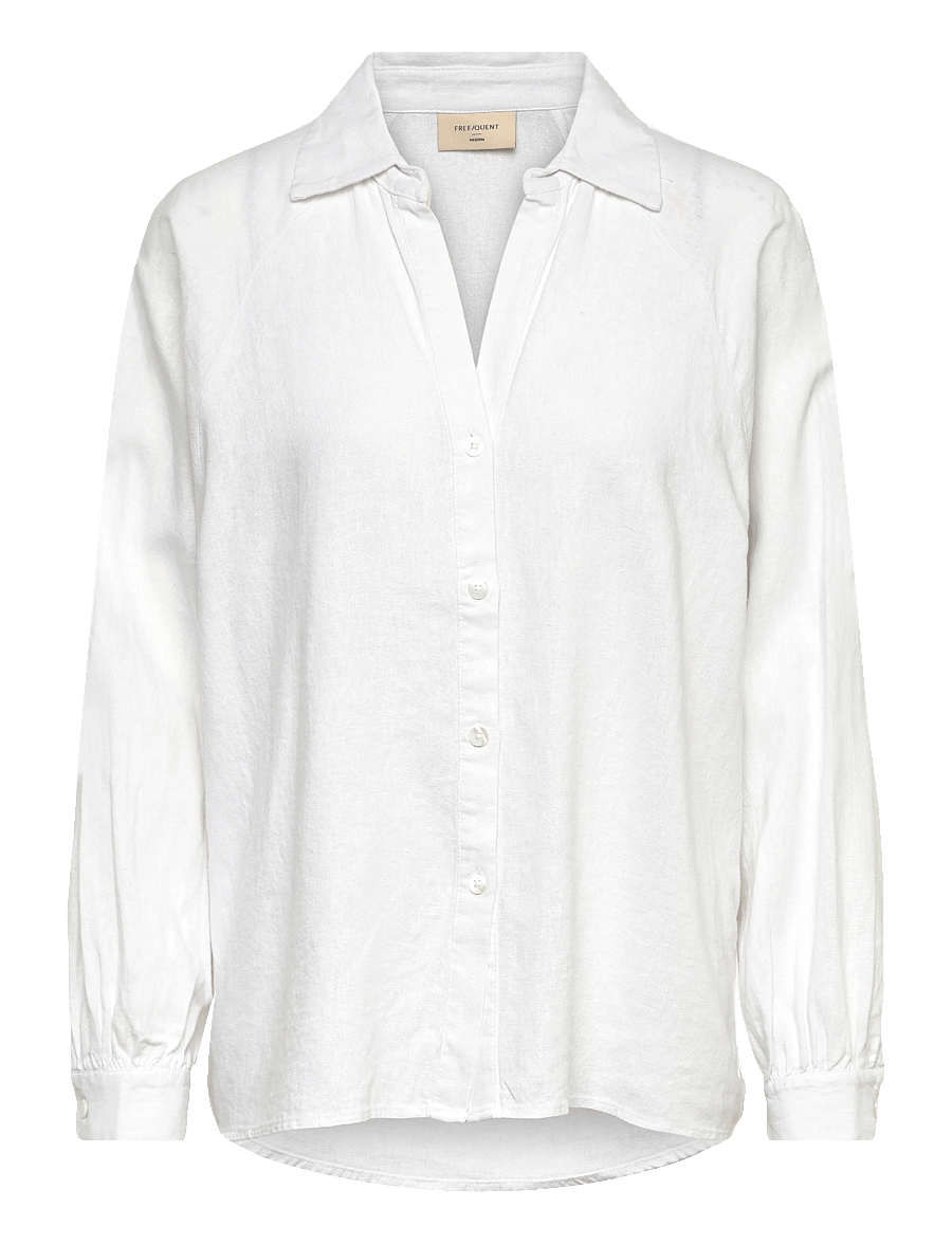 FREE/QUENT - FQLAVA-SHIRT - leinenhemden - brilliant white - 1