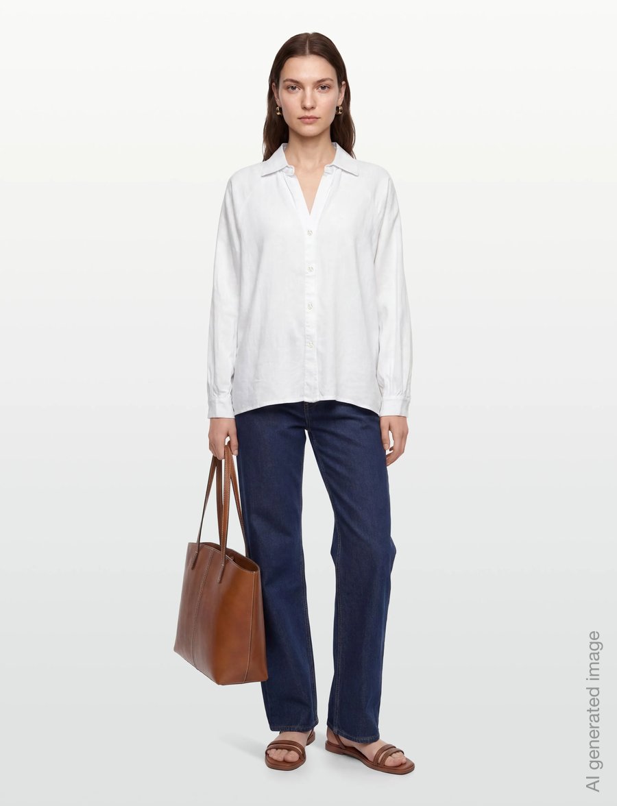 FREE/QUENT - FQLAVA-SHIRT - leinenhemden - brilliant white - 0