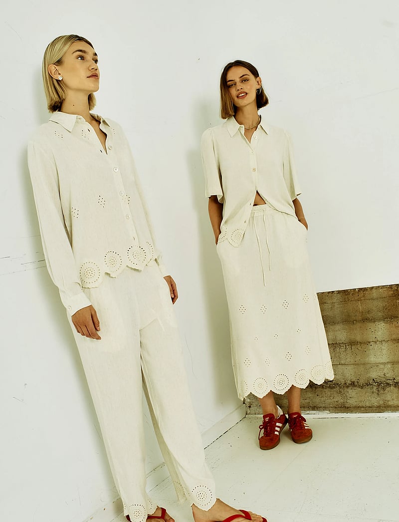 FREE/QUENT - Pants - vida byxor - moonbeam melange - 3