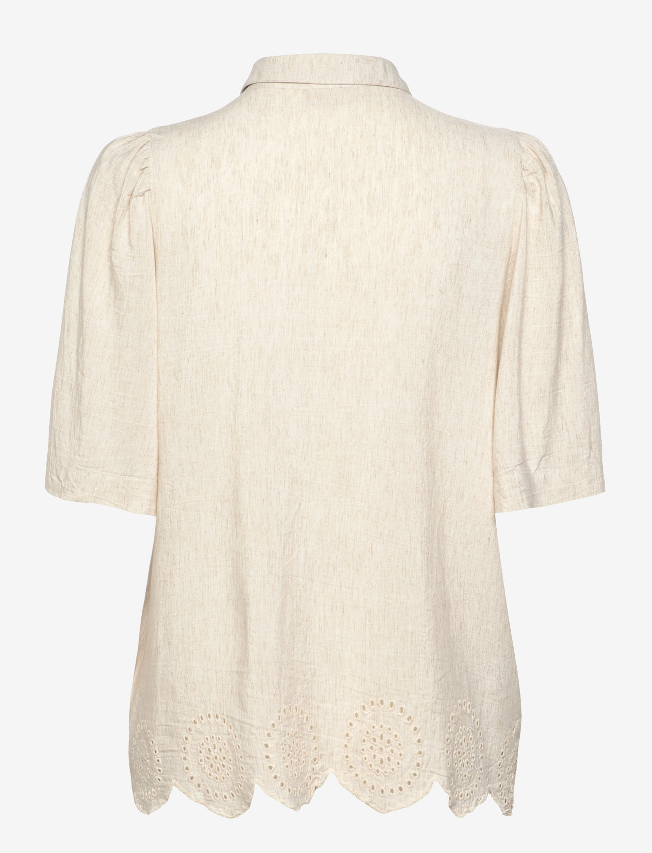 FREE/QUENT - Blouse from Freequent in a soft material. The blouse has lovely front buttons, s - koszule z krótkim rękawem - moonbeam melange - 1