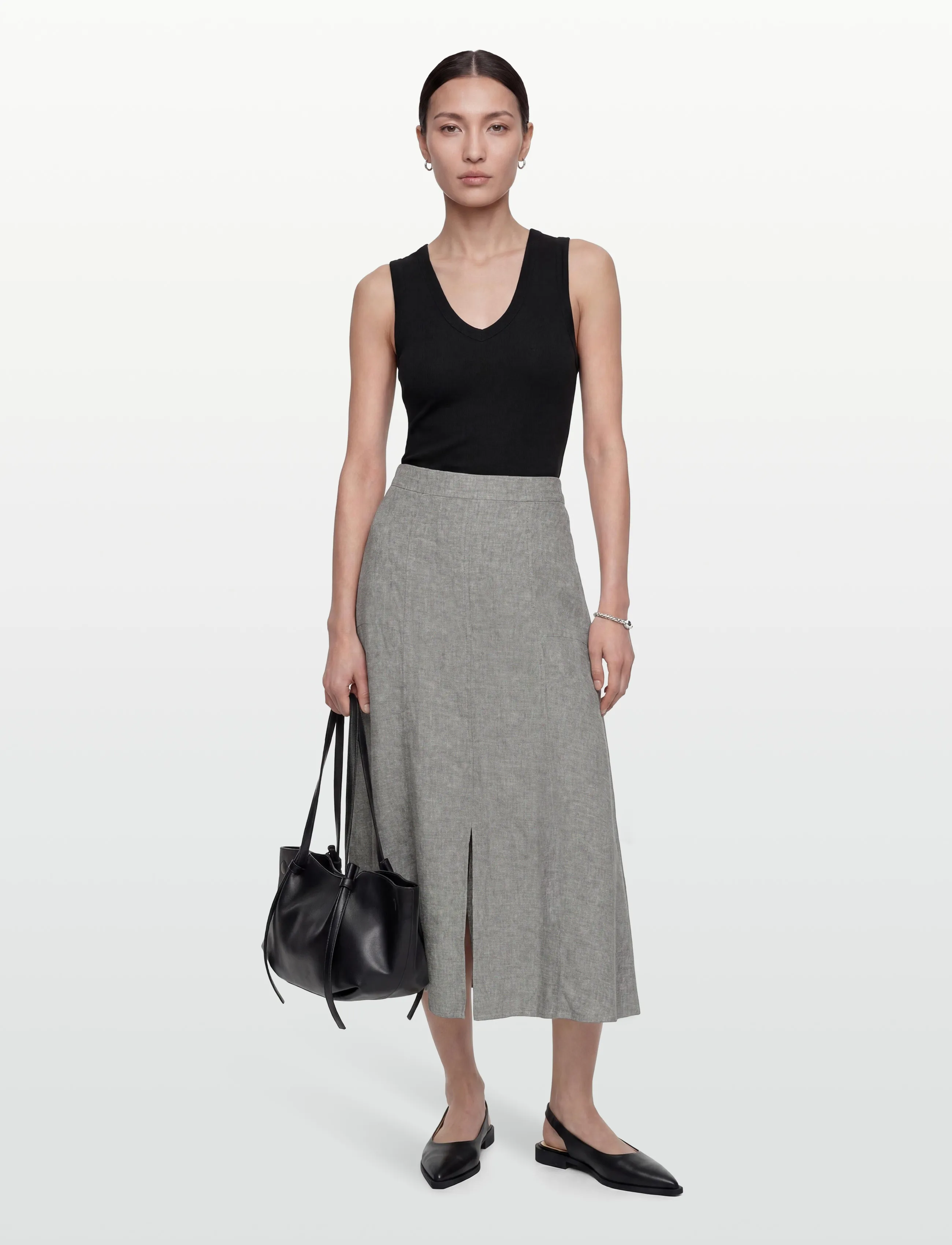 FREE/QUENT FQLAVA-SKIRT - Seelikud - MOREL MELANGE / grey