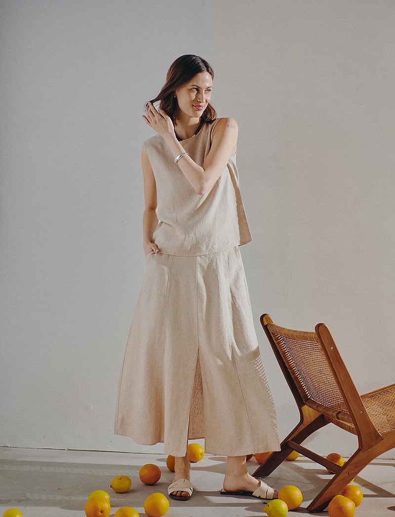 FREE/QUENT - FQLAVA-SKIRT - maxi skirts - sand melange - 0