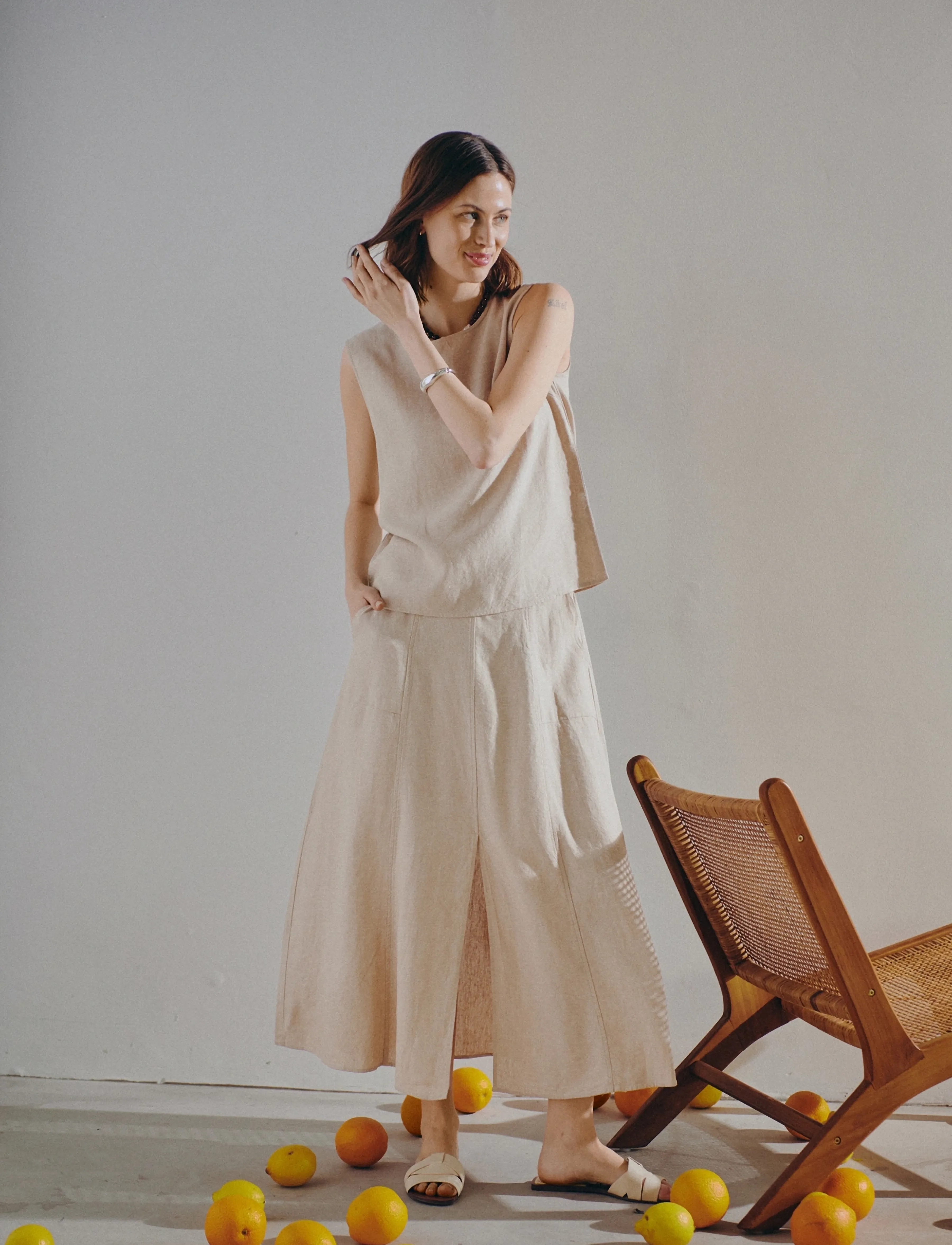 FREE/QUENT - FQLAVA-SKIRT - ilgi sijonai - sand melange - 0