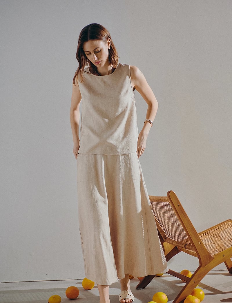 FREE/QUENT - FQLAVA-SKIRT - maxi skirts - sand melange - 3