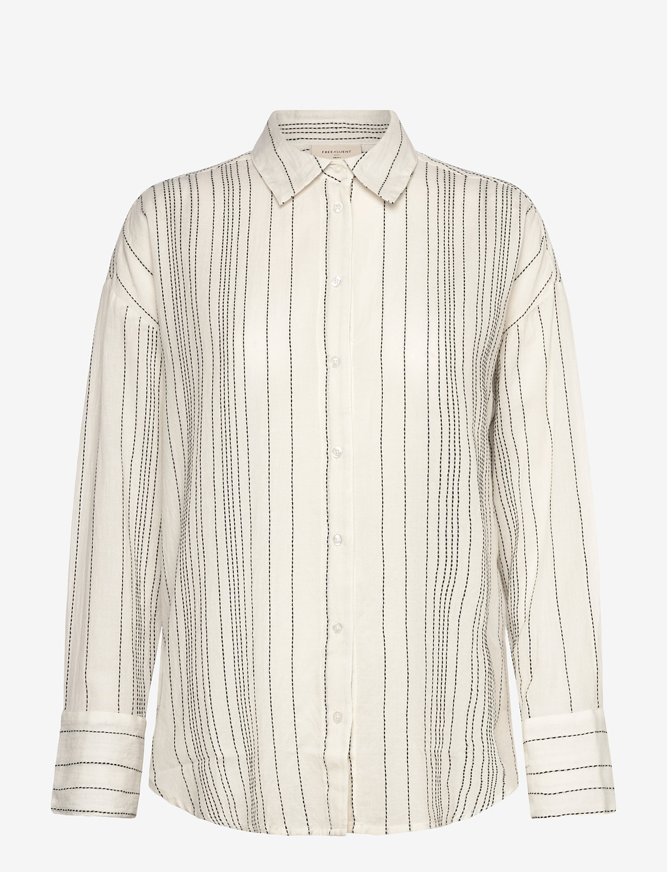 FREE/QUENT - Shirt - långärmade skjortor - off-white w. black - 0