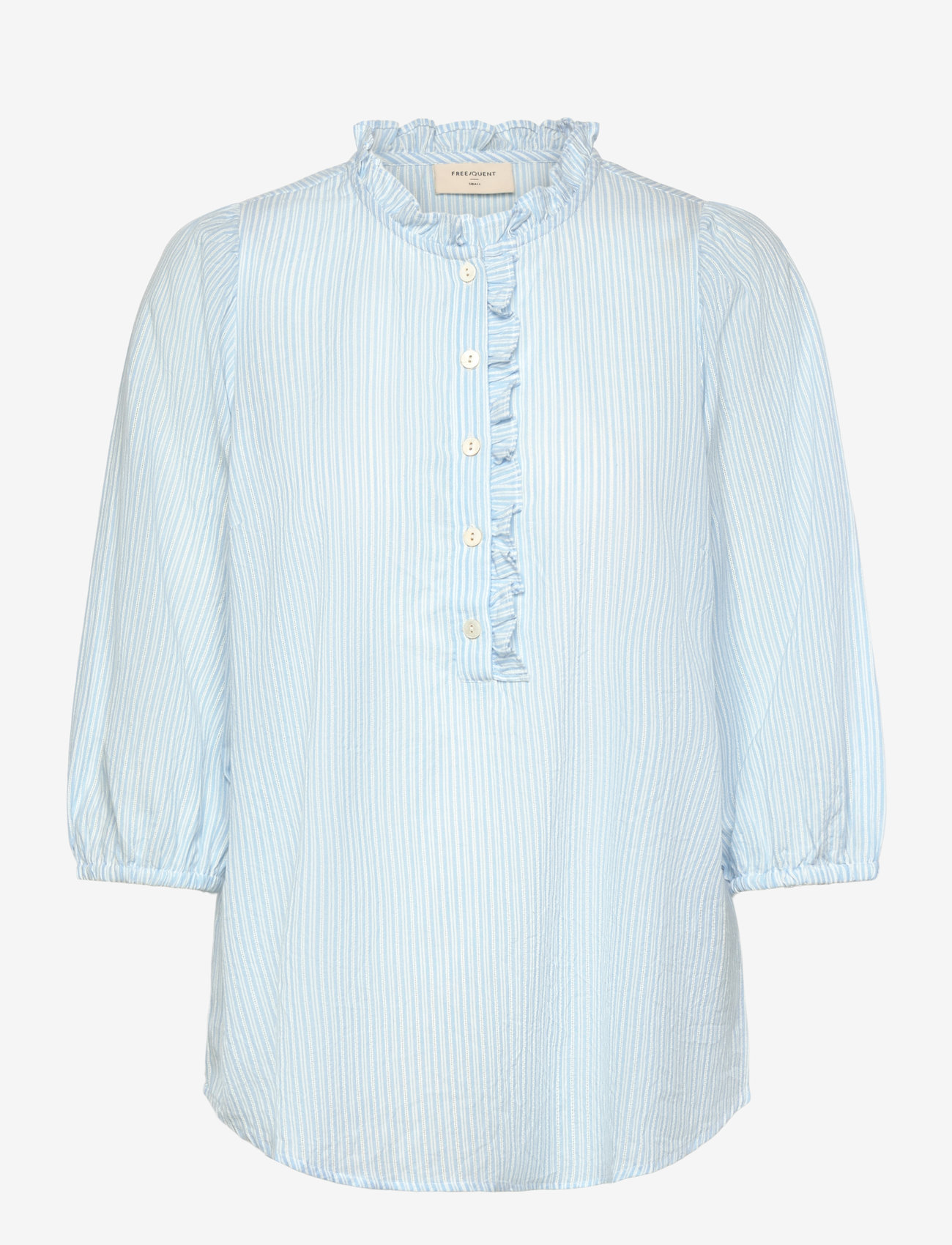 FREE/QUENT - FQROLLY-BLOUSE - langärmlige blusen - chambray blue w star off-white - 1