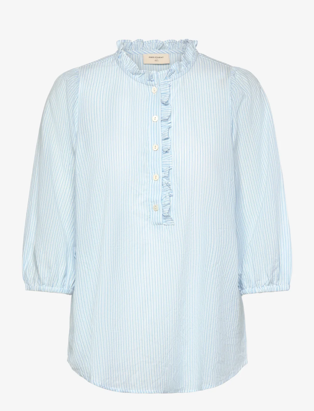 FREE/QUENT - FQROLLY-BLOUSE - långärmade blusar - chambray blue w star off-white - 1