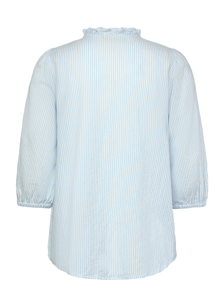 FREE/QUENT - FQROLLY-BLOUSE - pikkade varrukatega pluusid - chambray blue w star off-white - 2