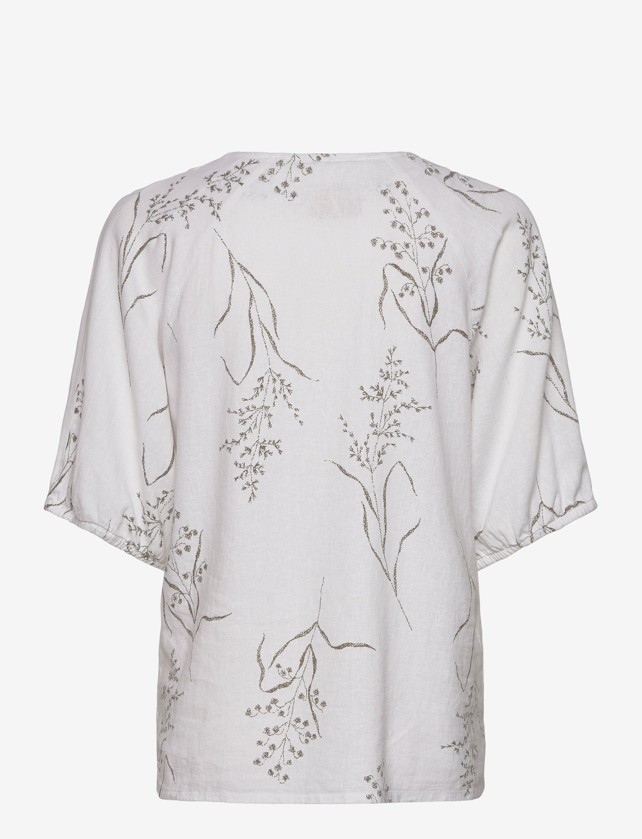 FREE/QUENT - FQLALUNA-BLOUSE - kortärmade blusar - brilliant white w deep l green - 2