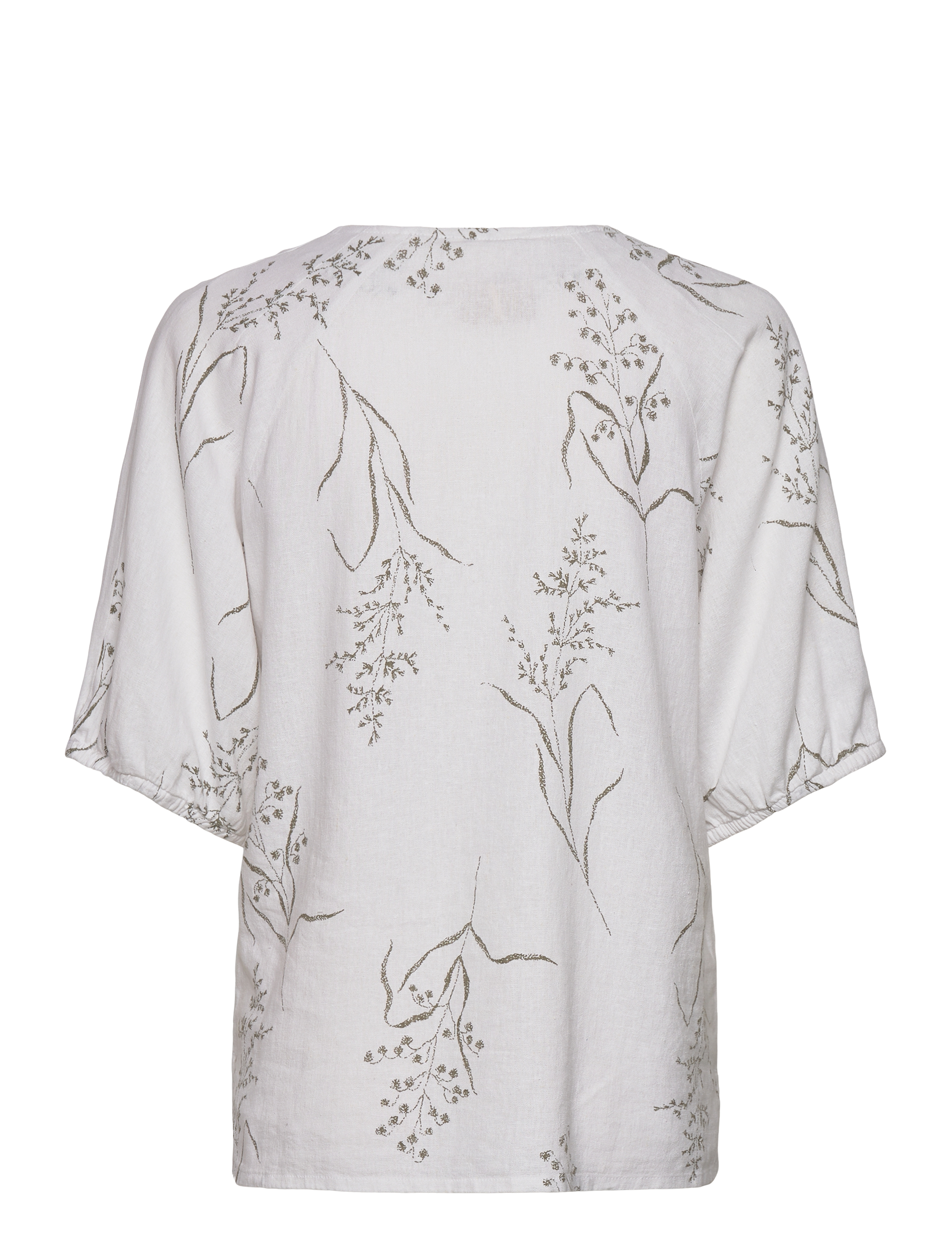 FREE/QUENT - FQLALUNA-BLOUSE - kurzämlige blusen - brilliant white w deep l green - 2