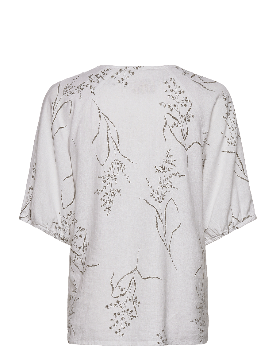 FREE/QUENT - FQLALUNA-BLOUSE - blusar med trekvartsärmar - brilliant white w deep l green - 2