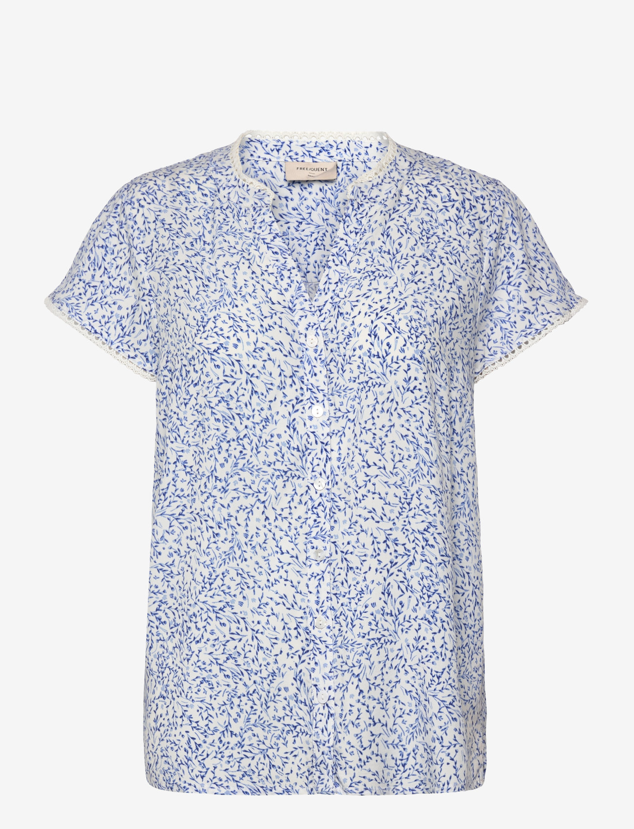 FREE/QUENT - Blouse  - Ærmeløse bluser - brilliant white w deep ultrama - 0