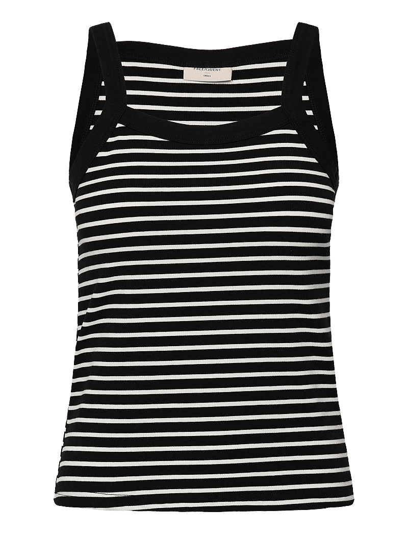FREE/QUENT - FQZIA-TOP - topid ja varrukateta alussärgid - black w. brilliant white - 1