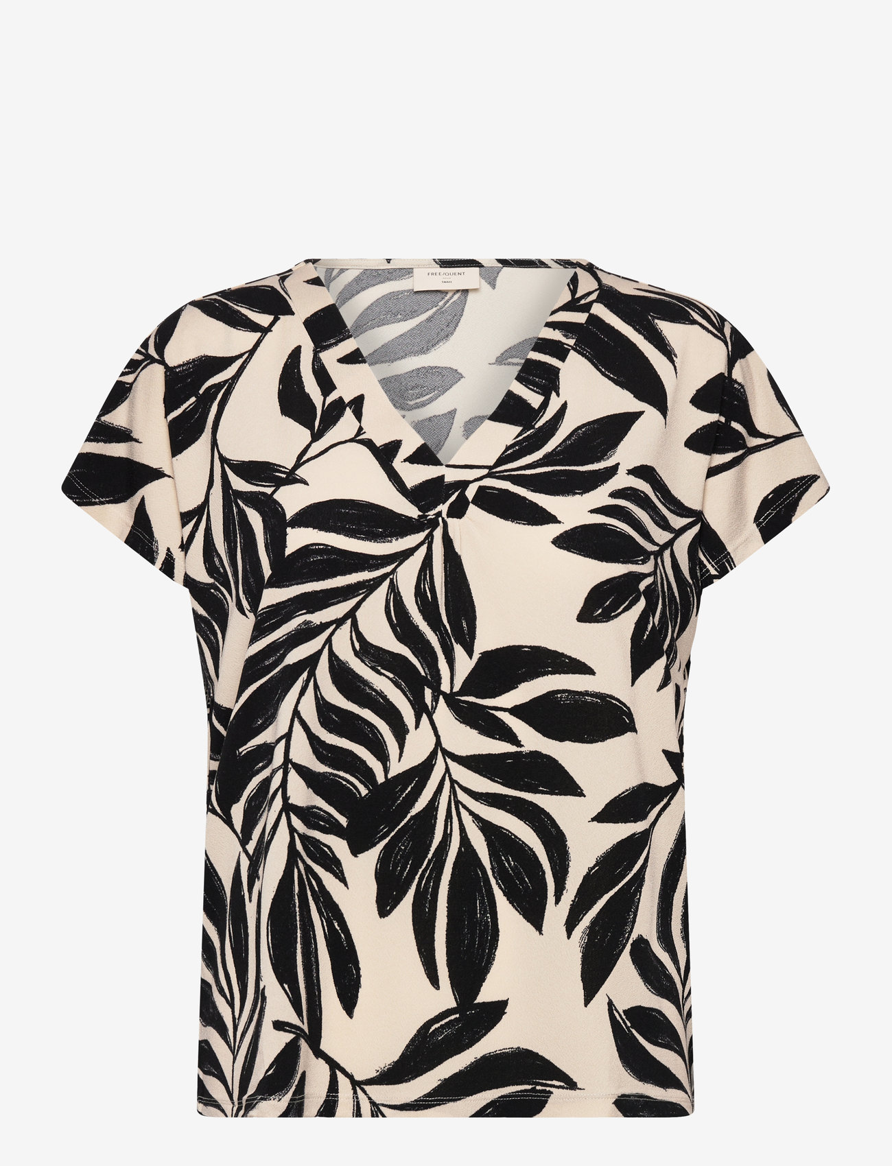 FREE/QUENT - FQFLOI-TEE - sügisesed riided - moonbeam w. black - 0