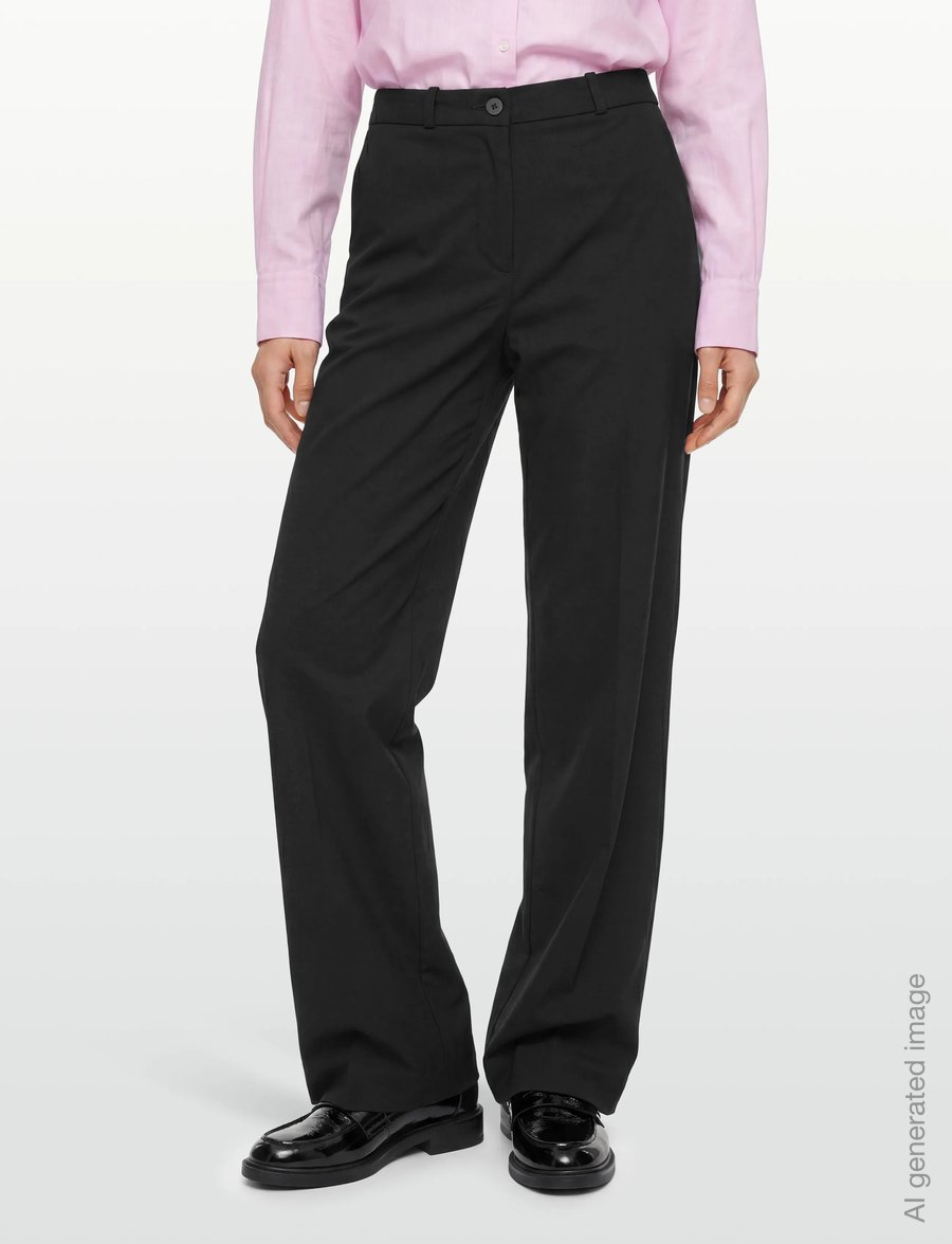 FREE/QUENT - FQSOLVEJ-PANTS - bukser med brede ben - black - 3