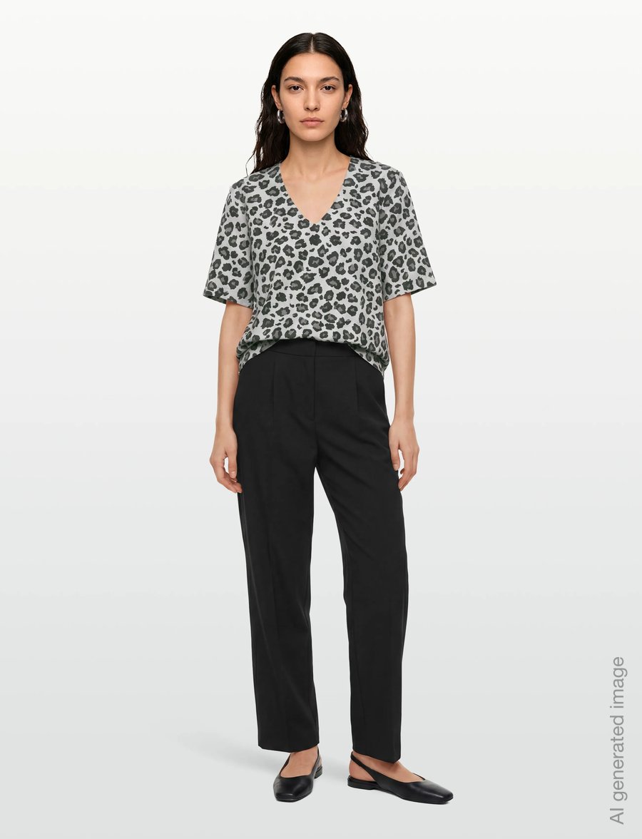 FREE/QUENT - Blouse - t-shirts - high-rise w. black - 0