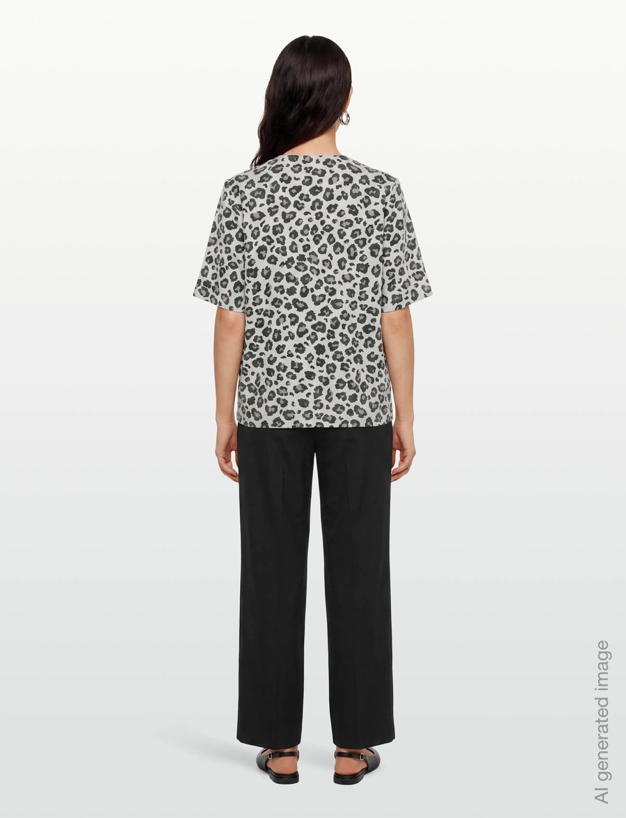 FREE/QUENT - Blouse - t-shirts - high-rise w. black - 4
