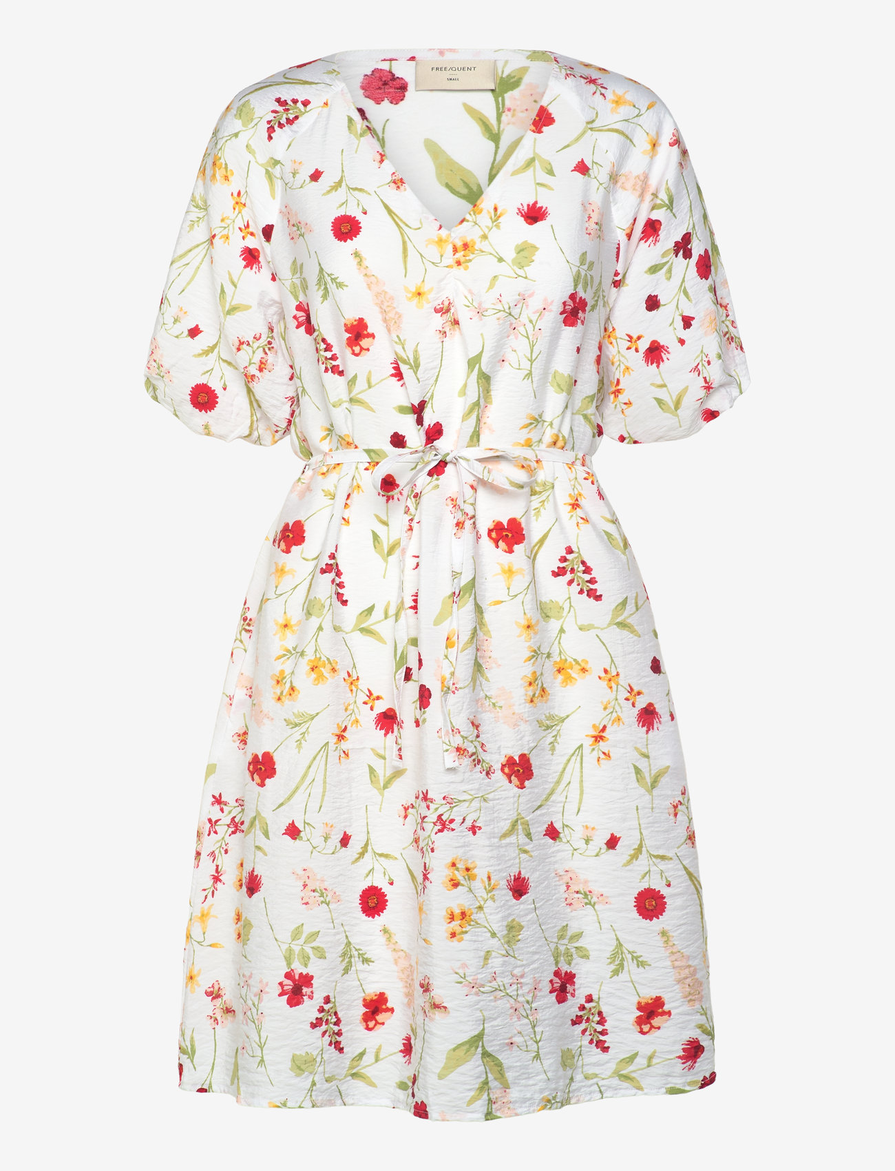 FREE/QUENT - Dress  - brilliant white w. hot coral - 1