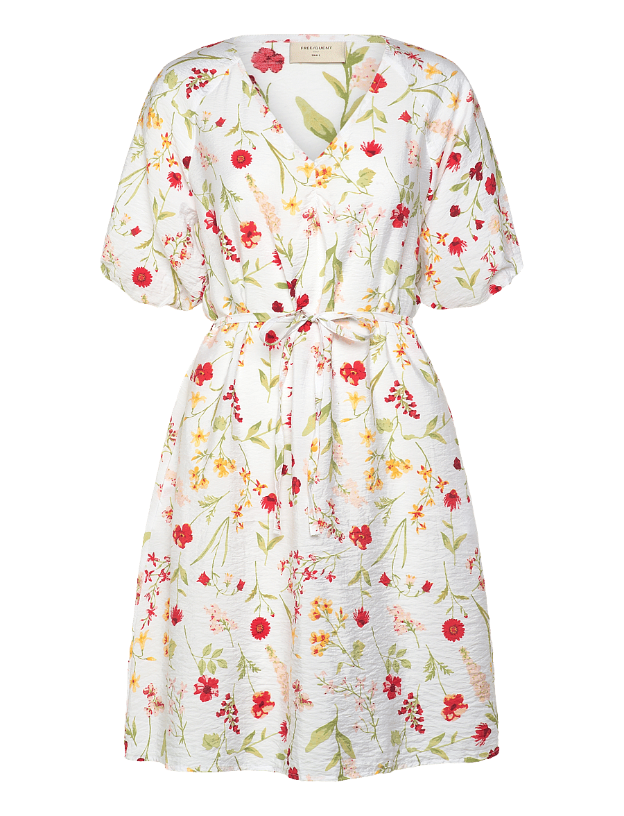FREE/QUENT - Dress - brilliant white w. hot coral - 1