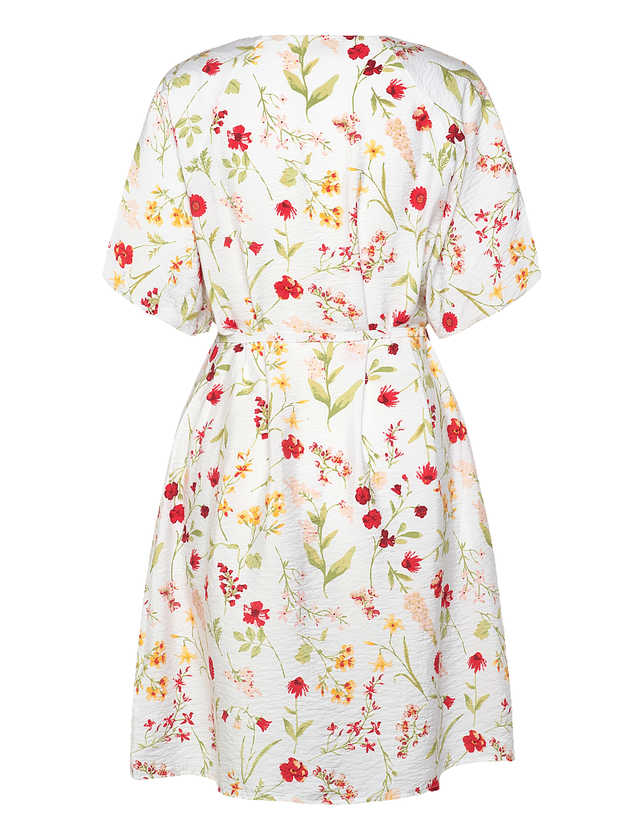 FREE/QUENT - Dress - brilliant white w. hot coral - 2