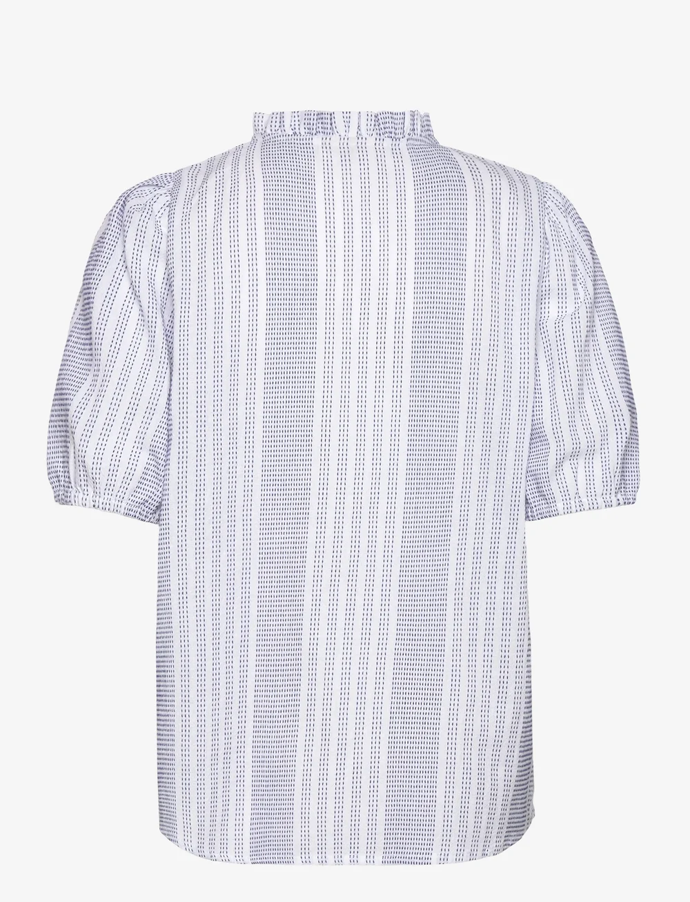 FREE/QUENT - Blouse from Freequent in a soft material with a striped print. The blouse has a - kurzämlige blusen - brilliant white w deep ultrama - 1