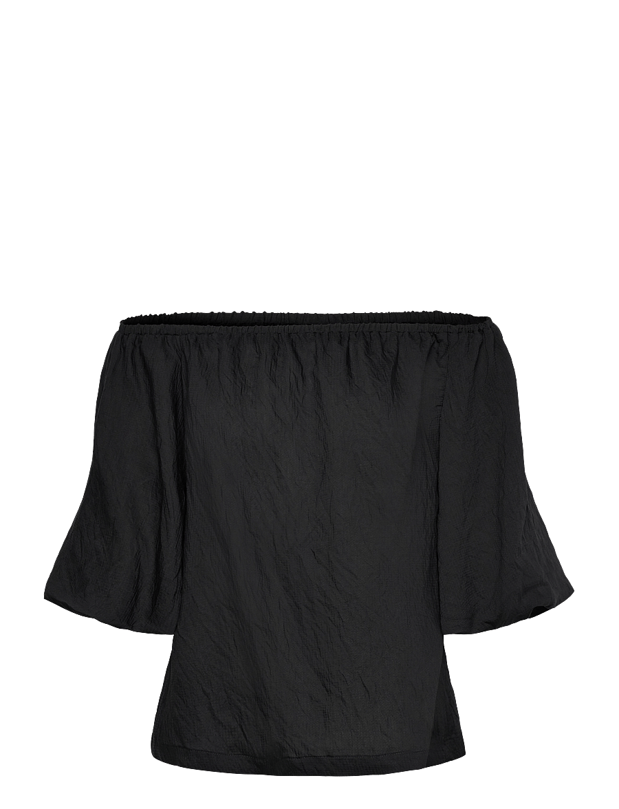 FREE/QUENT - Off-shoulder blouse - kurzärmelige blusen - black - 0