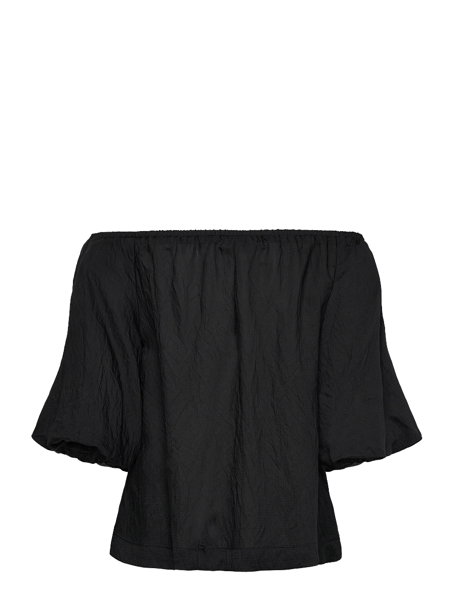 FREE/QUENT - Off-shoulder blouse - kurzärmelige blusen - black - 1
