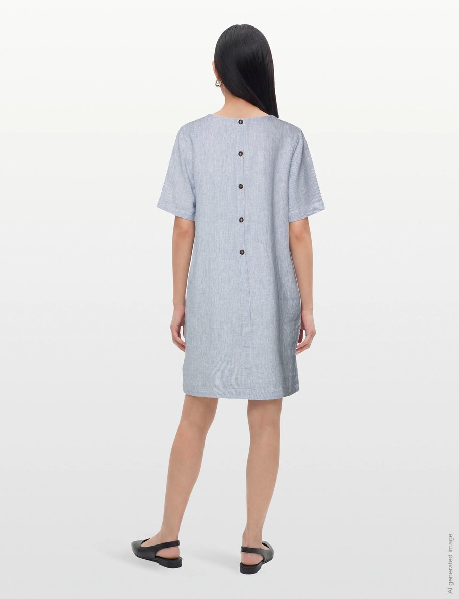 FREE/QUENT - FQLAVA-DRESS - sukienki koszulowe - ultramarine w. star off-white - 4