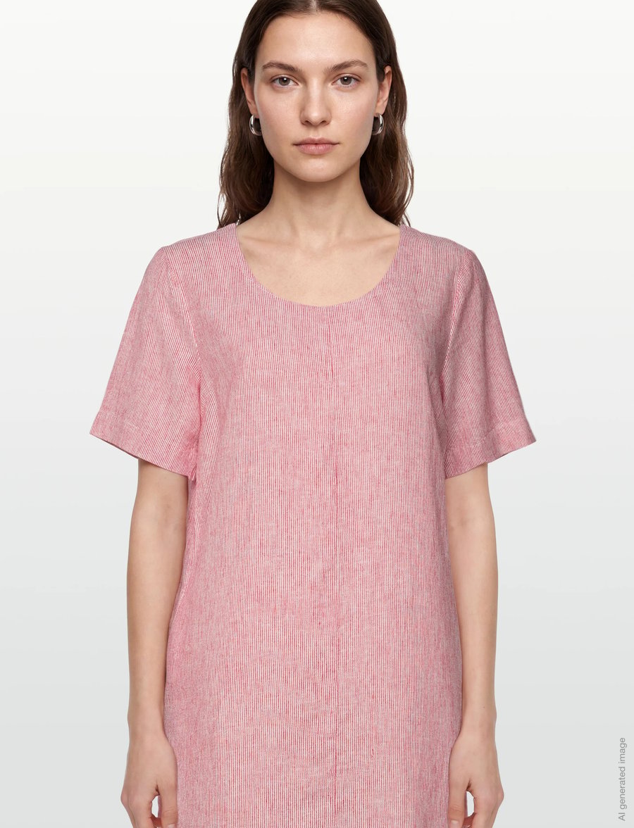 FREE/QUENT - FQLAVA-DRESS - t-shirt-kleider - true red w. star off-white - 3