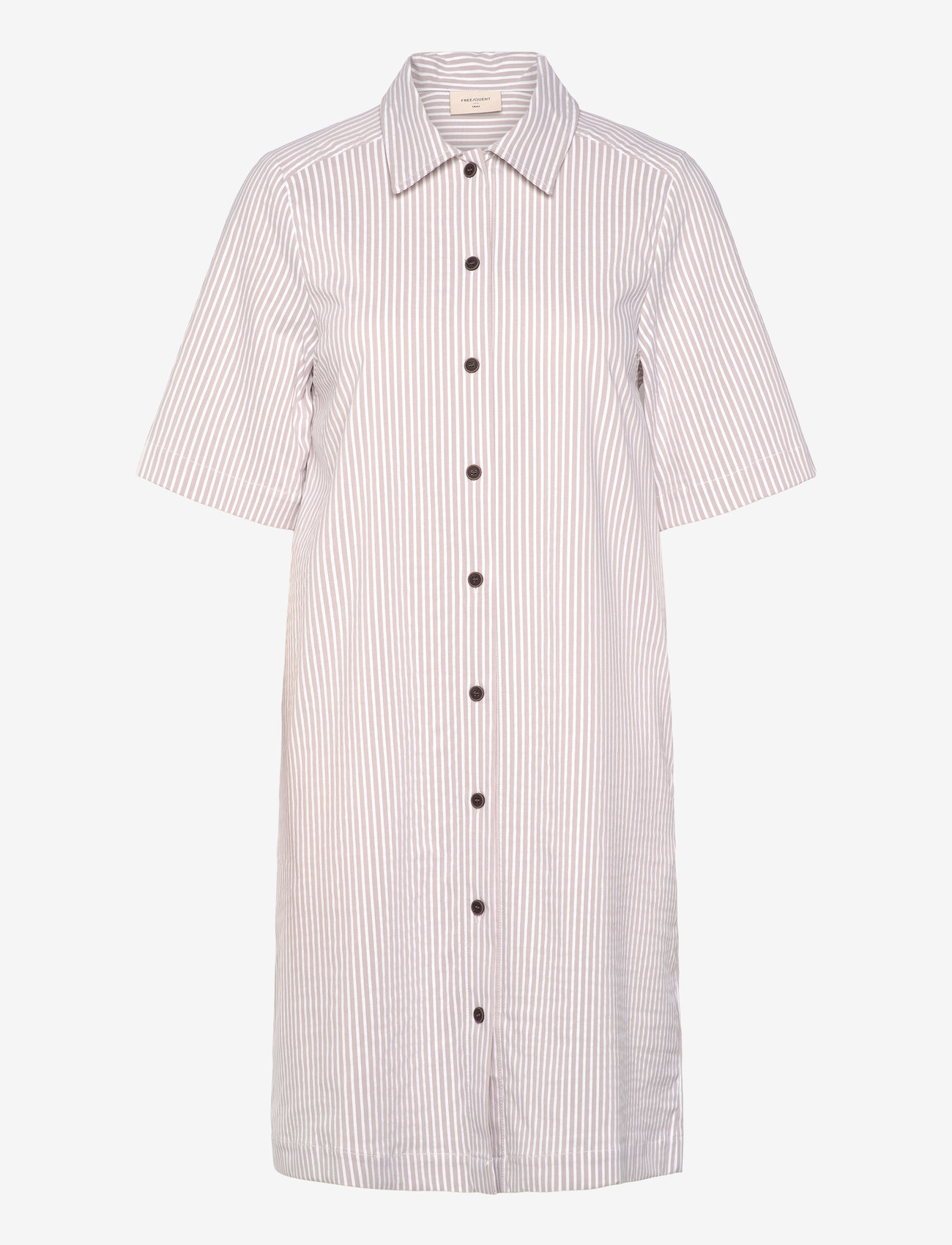 FREE/QUENT - Shirt dress  - hemdkleider - simply taupe w. star off-white - 0