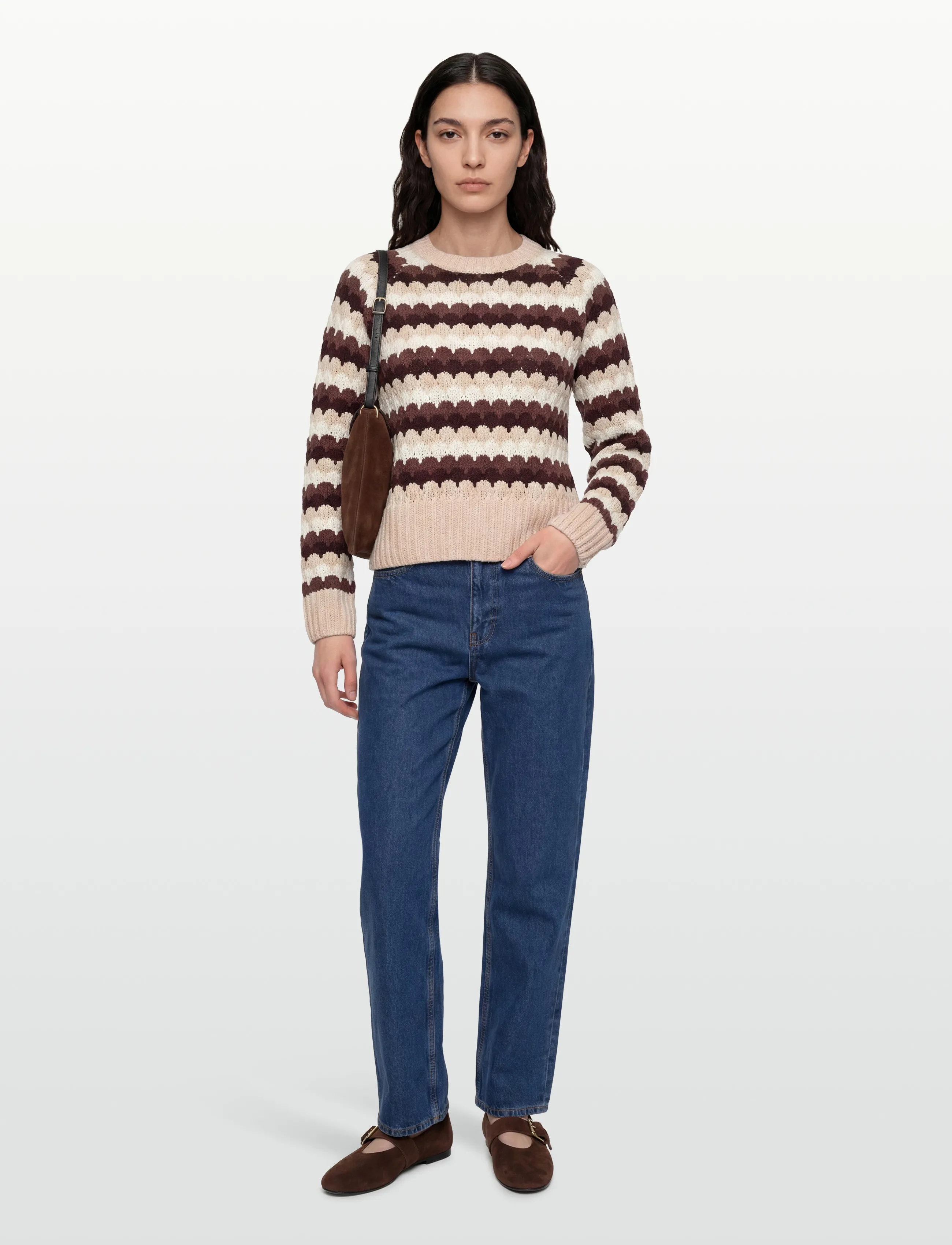 FREE/QUENT - Pullover - pullover - moonbeam w. coffee bean - 0