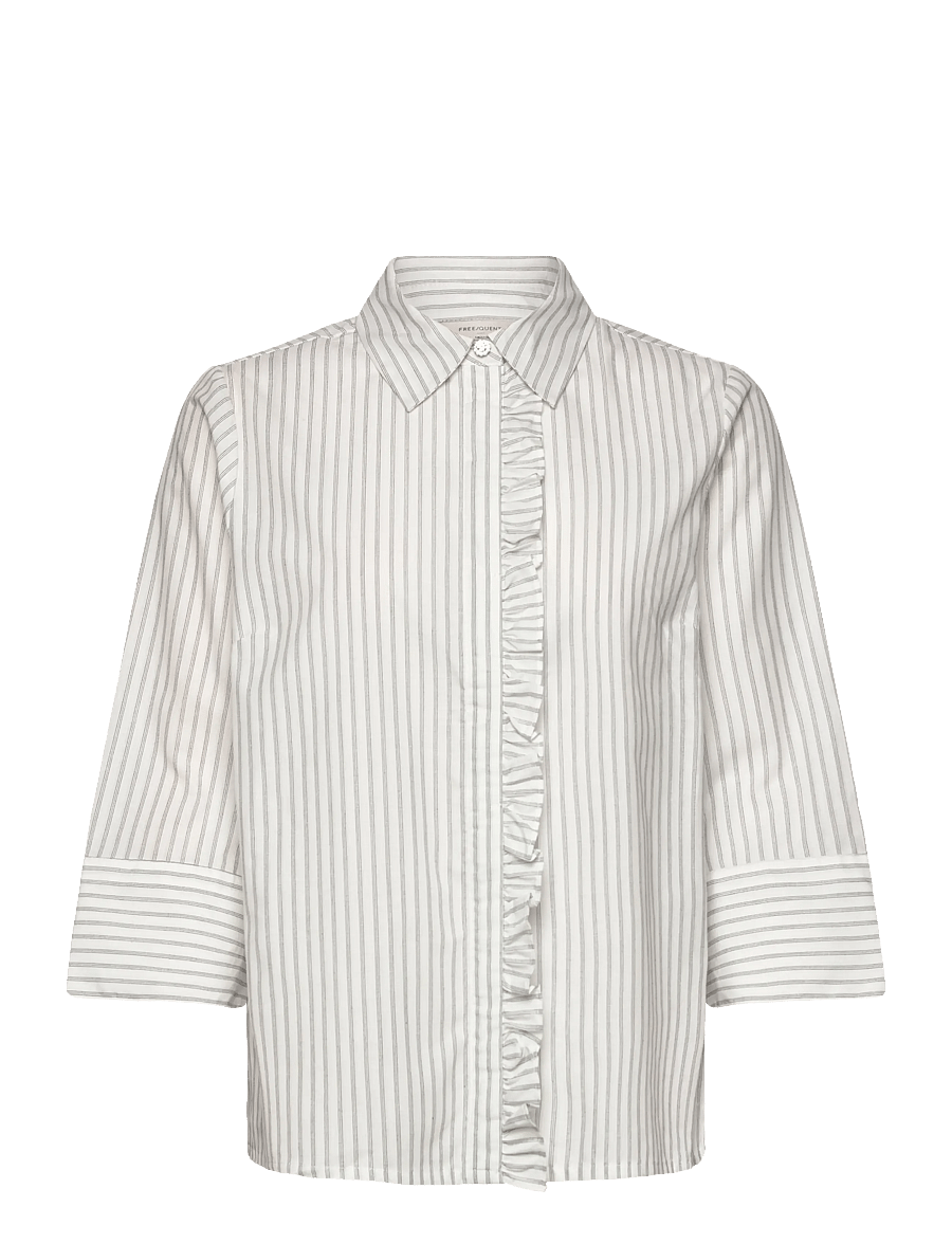 FREE/QUENT - Shirt - short-sleeved shirts - star off-white w. salute - 0