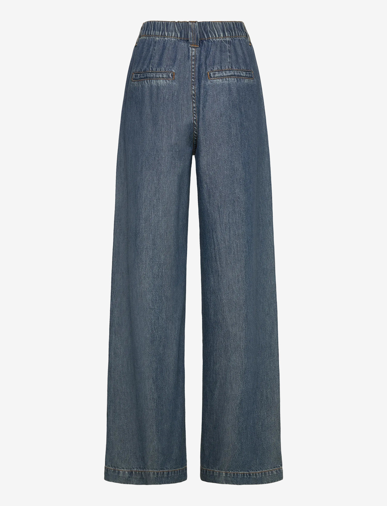 FREE/QUENT - Pants  - hosen mit weitem bein - medium blue denim - 2