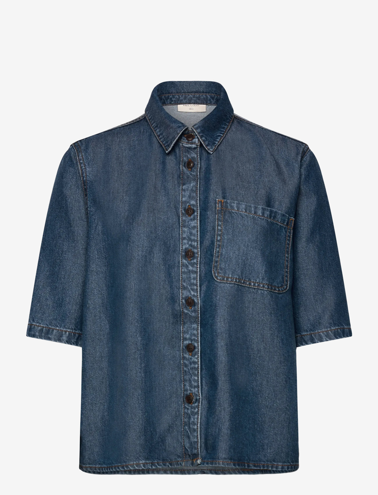 FREE/QUENT - Shirt - denimskjorter - medium blue denim - 1