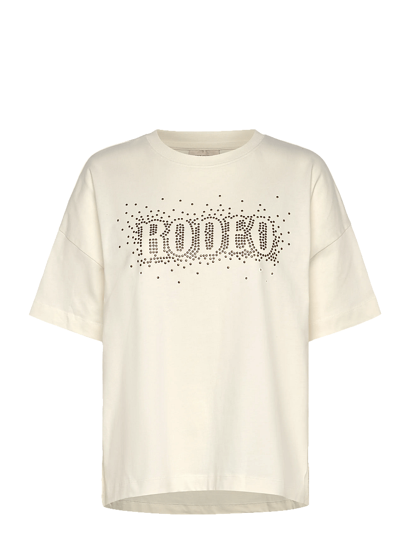 FREE/QUENT - FQCAROL-TEE - t-shirts - star off-white w brush bronz - 1