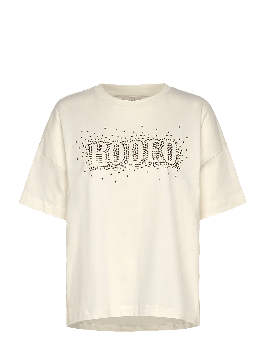 FREE/QUENT - FQCAROL-TEE - t-shirts - star off-white w brush bronz - 1