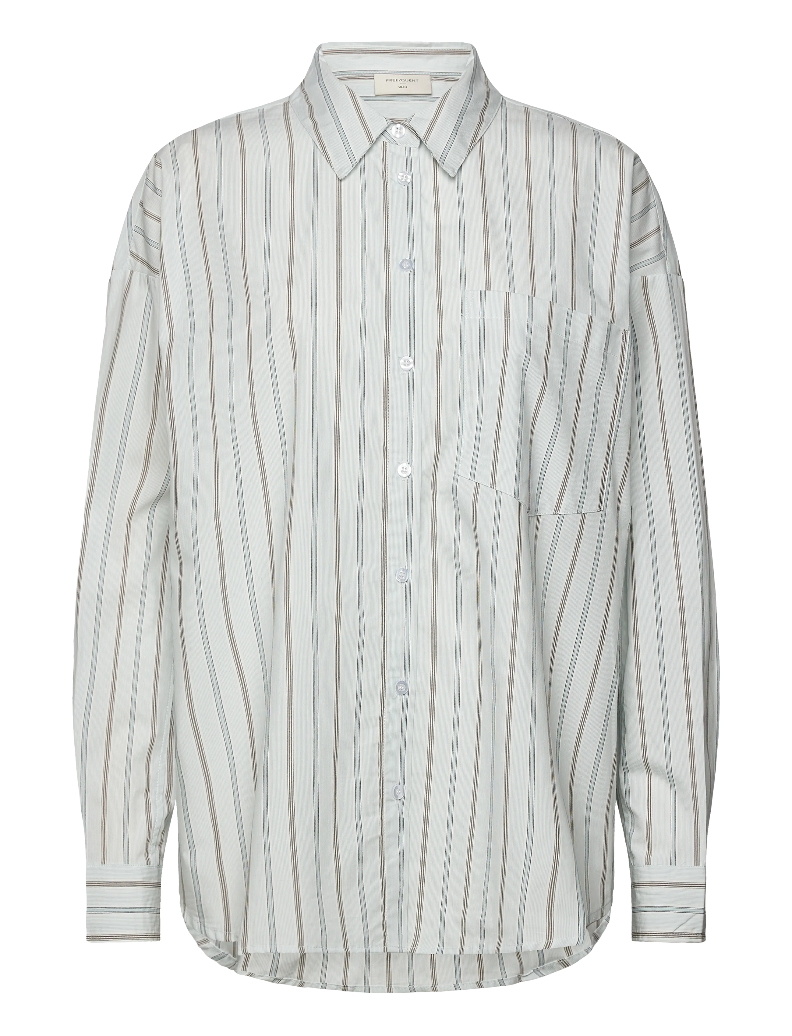 FREE/QUENT FQERINA-SHIRT - Tøj - STAR OFF-WHITE W. BABY BLUE / white